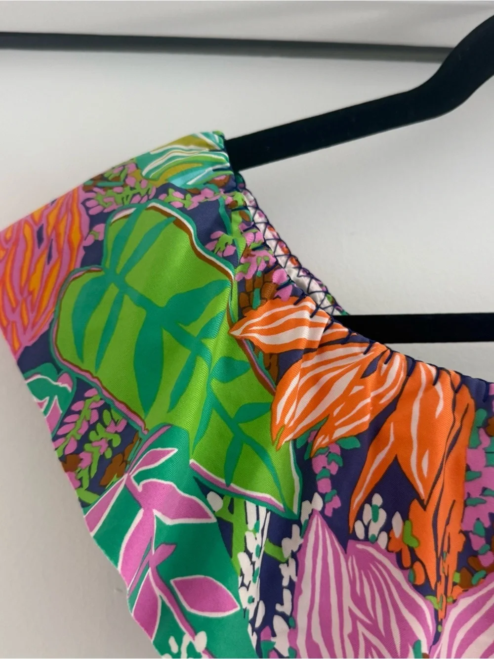 Trina Turk Tropic Escape Off the Shoulder Bikini Top Sz 6 Summer Floral